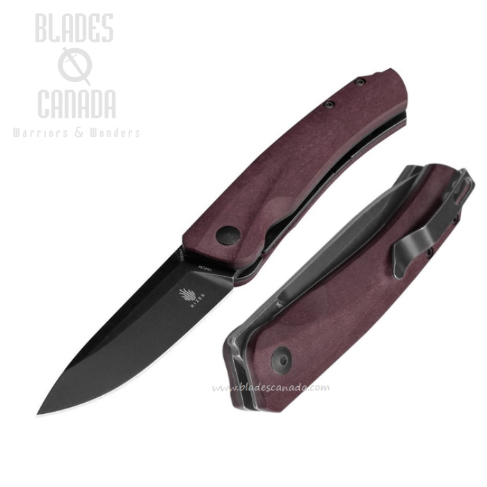 Kizer Agressor Folding Knife, 154CM Black SW, Richlite Burgundy, V3629A1