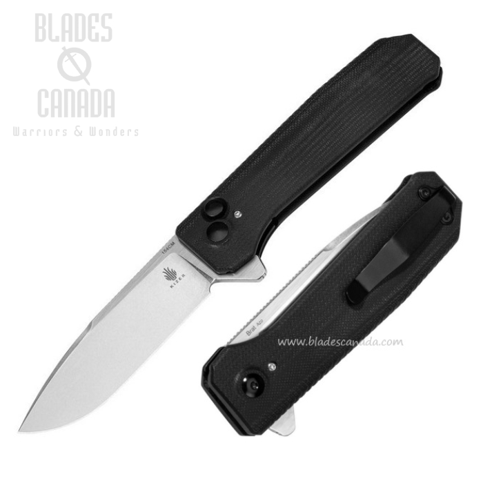 Kizer Brat Button Lock Flipper Folding Knife, 154CM, G10, KIV3630C1