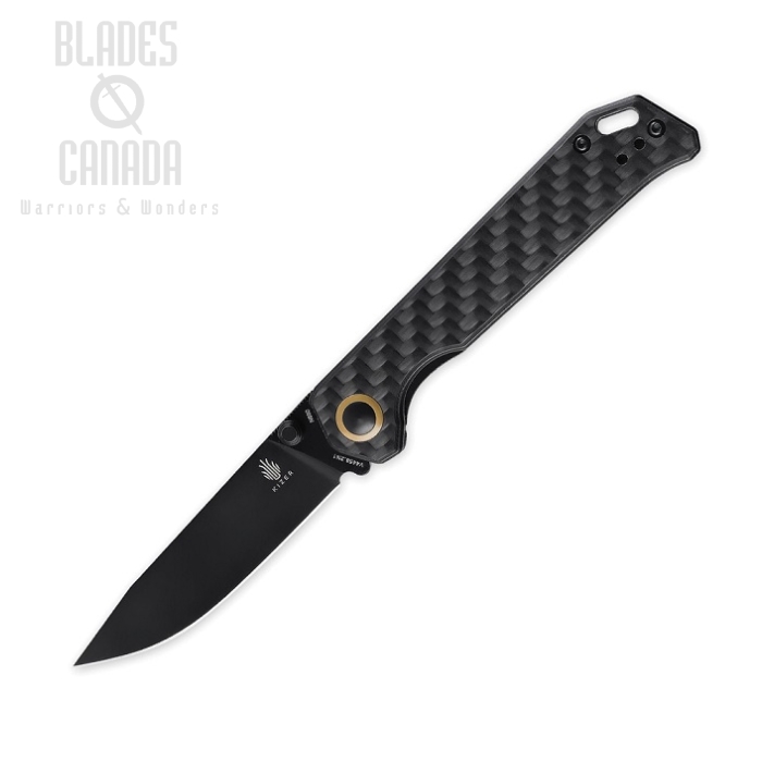 Kizer Vanguard Begleiter Folding Knife, N690 Black, Carbon Fiber, V44582N1