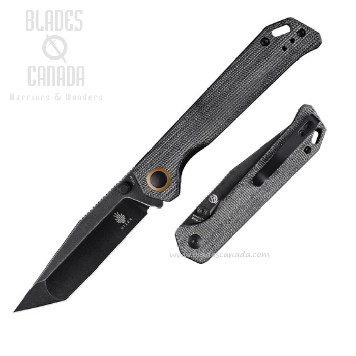 Kizer Begleiter Folding Knife, 154CM Black SW, Micarta Black, V44582TC1