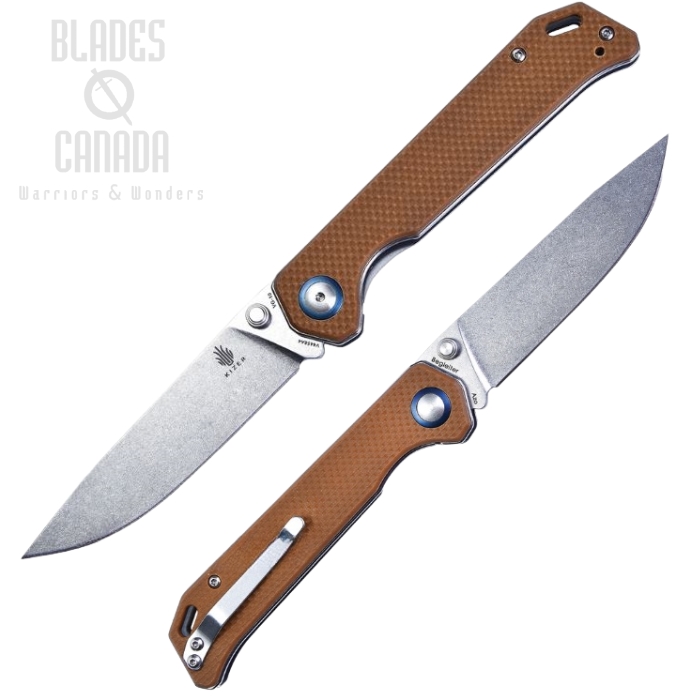 Kizer Vanguard Begleiter Folding Knife, VG10, G10 Tan, V4458A4
