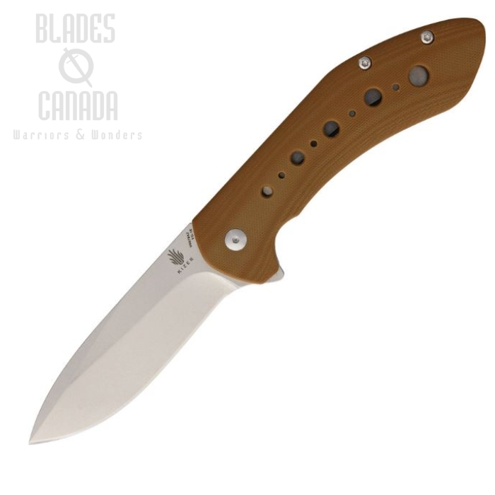 Kizer Vanguard Kala Folding Knife, VG10, G10 Tan, V4479A2