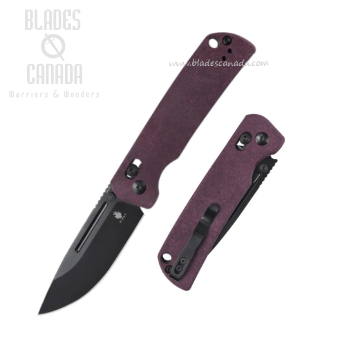 Kizer Clutch Folding Knife, 154CM Black, Richlite Red, V4481C1