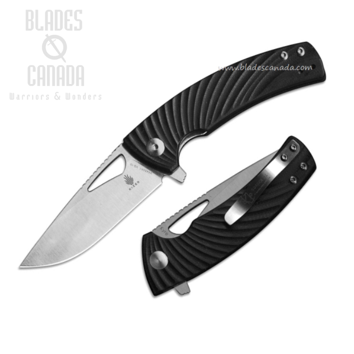 Kizer Kyre Flipper Folding Knife, VG10, G10 Black, V4484A1