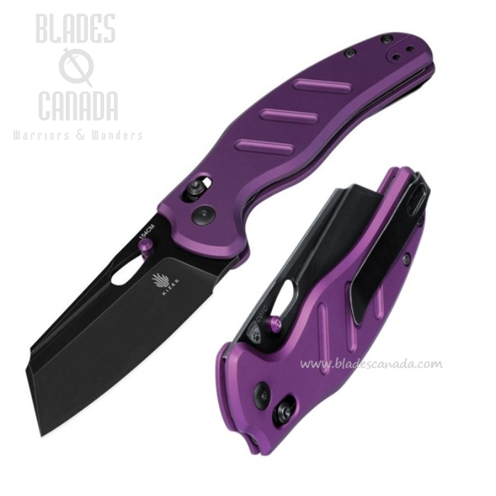 Kizer Sheepdog C01C Clutch Lock Folding Knife, 154CM Steel, Aluminum Purple, V4488AC1