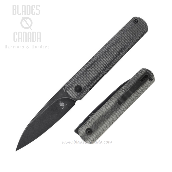 Kizer Feist XL Flipper Folding Knife, 154CM Black, Micarta Black, V4499C2