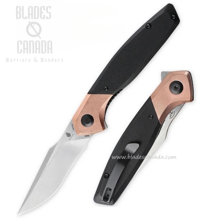 Kizer Manganas Grazioso Flipper Folding Knife, N690, Copper Bolster, V4572N1