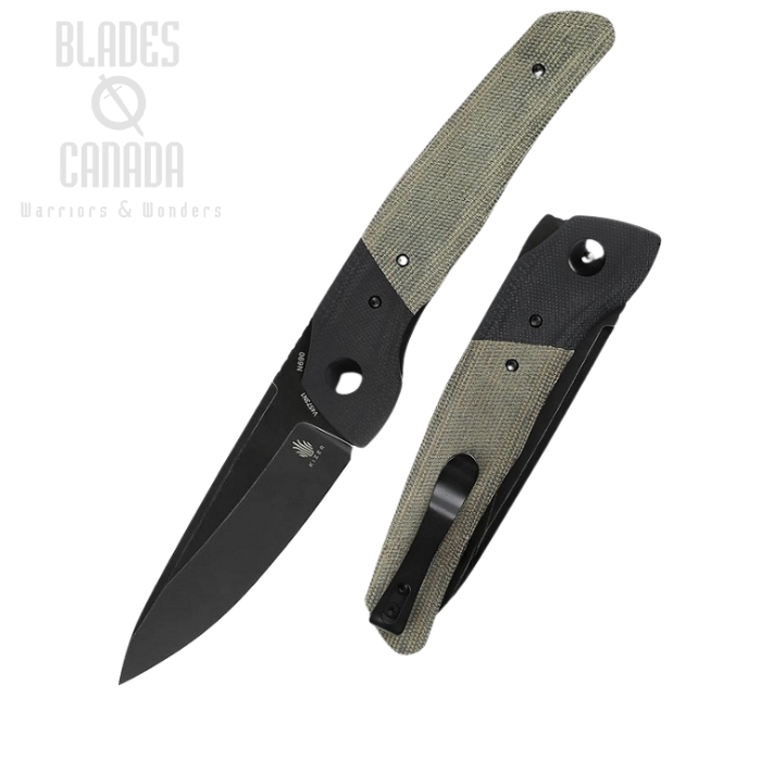 Kizer Arsenyan In-Yan Front Flipper Folding Knife, N690, Micarta/G10, V4573N1