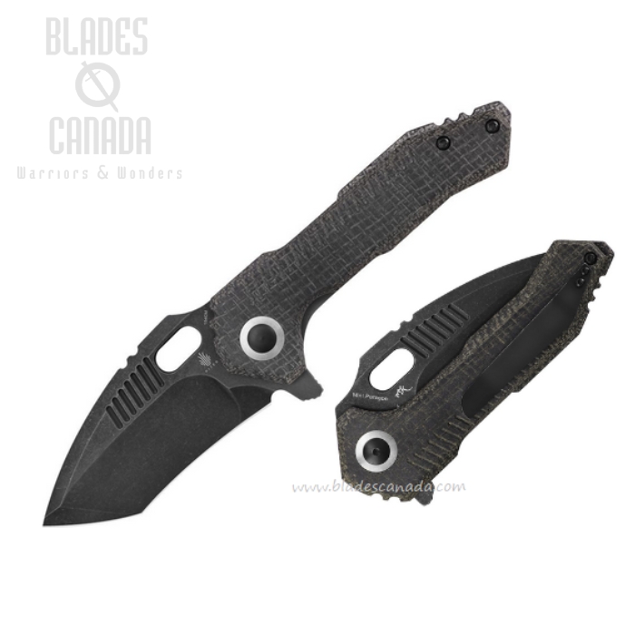 Kizer Mini Paragon Flipper Folding Knife, 154CM Black SW, Micarta Black, V4600C2