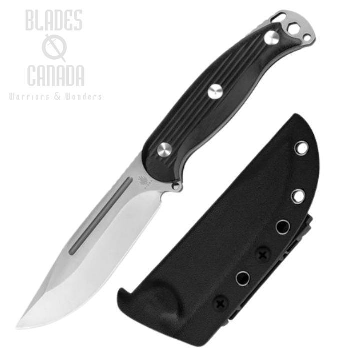 Kizer Ursa Major Fixed Blade Knife, AEB-L Satin, G10 Black Textured, Kydex Sheath, KI1082A1
