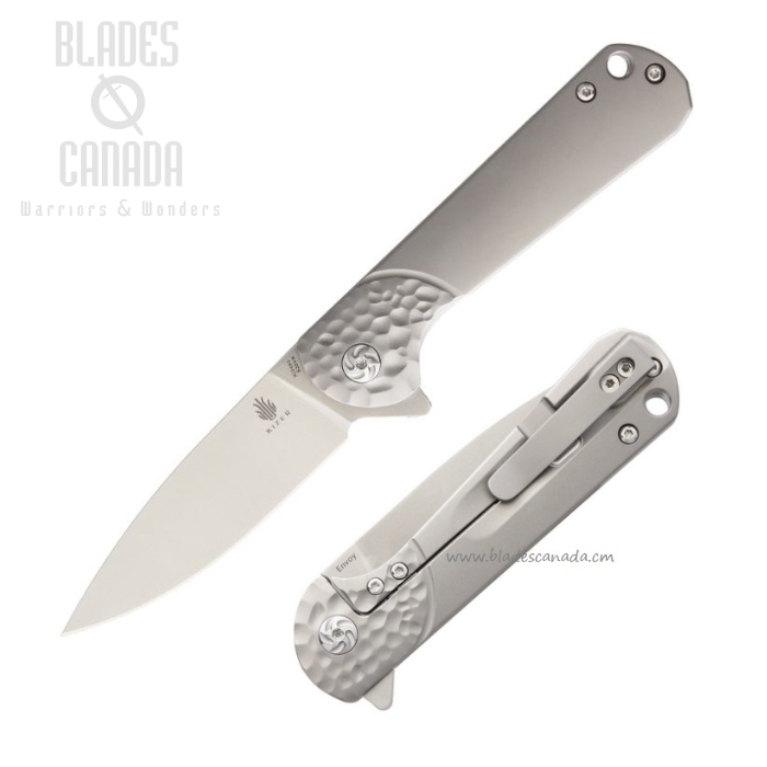 Kizer Envoy Flipper Framelock Knife, S35VN, Titanium Grey, 3493