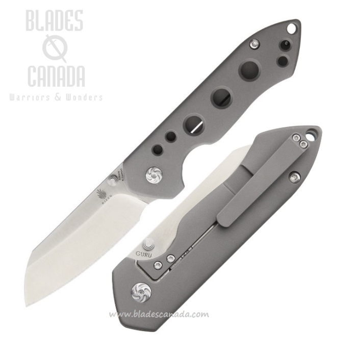 Kizer Guru Cutout Framelock Folding Knife, S35VN, Titanium, 3504A1