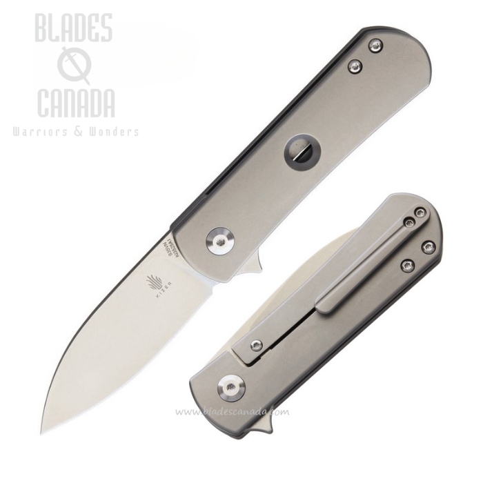 Kizer Yorkie Flipper Framelock Knife, S35VN Stonewash, Titanium, 3525A1