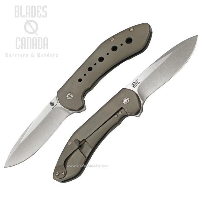 Kizer Kala Framelock Folding Knife, S35VN Stonewash, Titanium, 4479