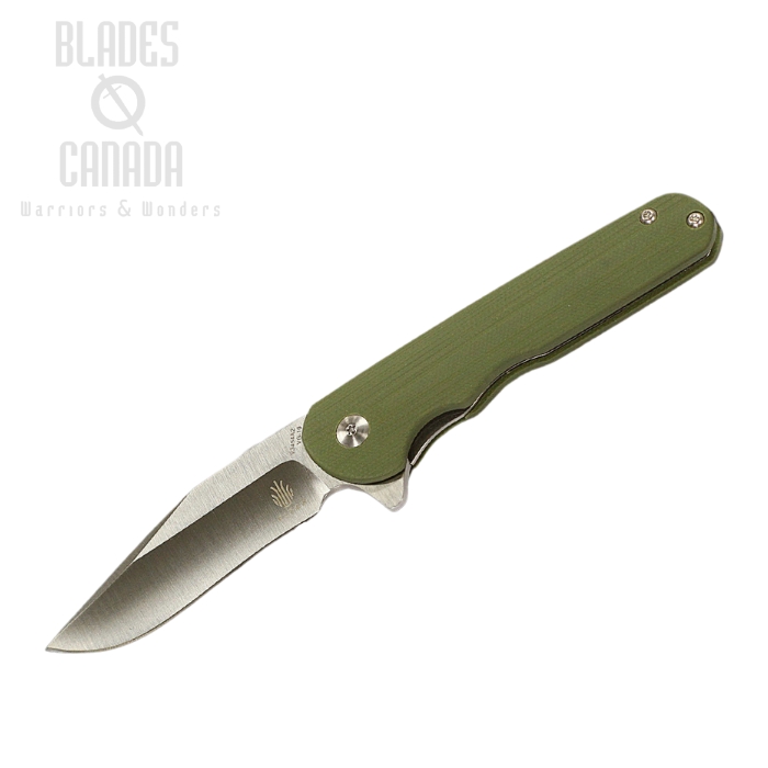 Kizer Vanguard Flashbang Flipper Folding Knife, VG10, G10 Green, V3454A2