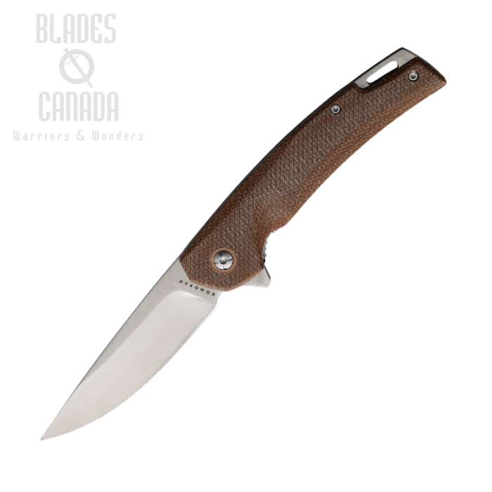 (image for) Komoran Flipper Folding Knife, Stainless Blade, Micarta Brown, KO038
