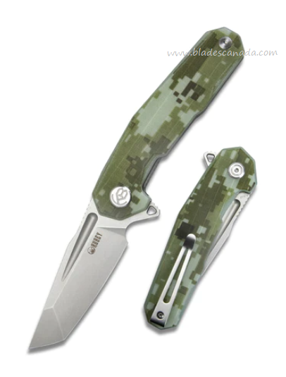 Kubey Carve Flipper Folding Knife, AUS10, G10 Camo, KB237H