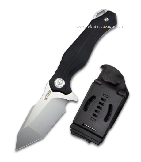 Kubey Golf Fixed Blade Knife, AUS10, G10 Black, Kydex Sheath, KU230C