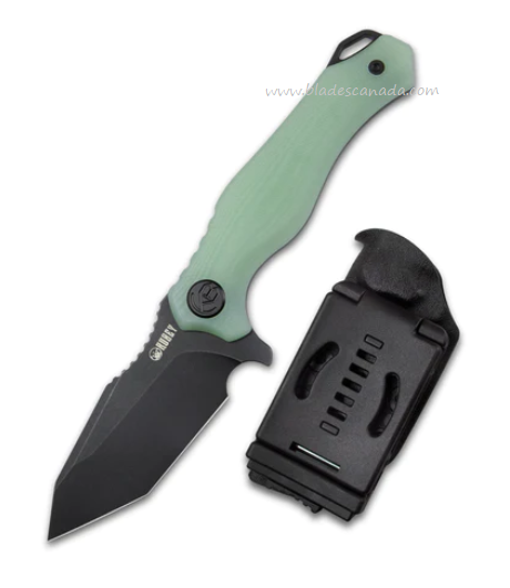 Kubey Golf Fixed Blade Knife, AUS10 Black, G10 Jade, Kydex Sheath, KU230D