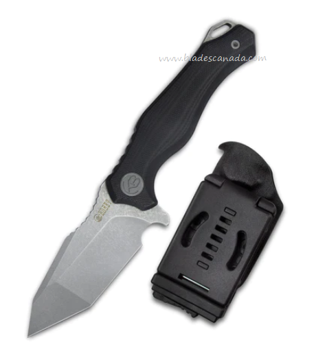 Kubey Golf Fixed Blade Knife, AUS10 SW, G10 Black, Kydex Sheath, KU230E