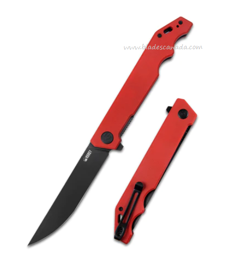Kubey Pylades Flipper Folding Knife, AUS10 Black, G10 Red, KU253B