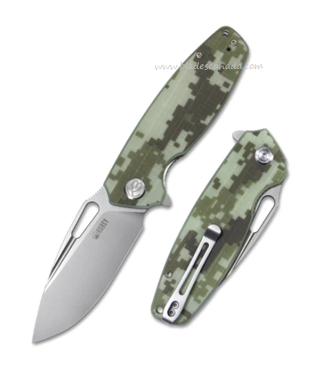 Kubey Tityus Flipper Folding Knife, D2 Steel, G10 Camo, KU322K