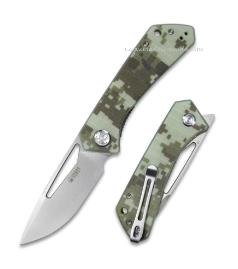 Kubey Thalia Flipper Folding Knife, D2 Steel, G10 Camo, KU331I
