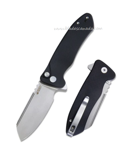 Kubey Creon Flipper Folding Knife, AUS10, G10 Black, KU336E