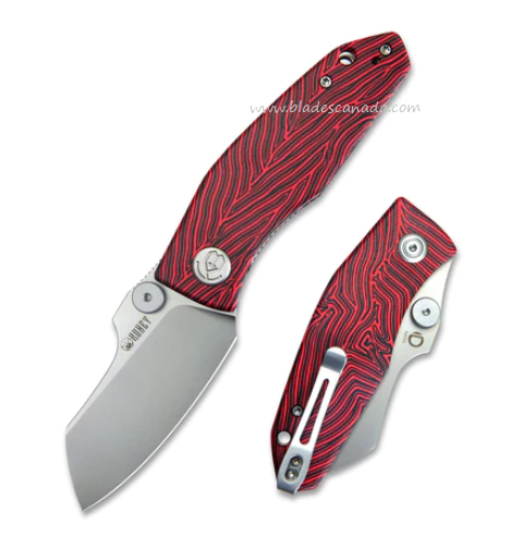 Kubey Monsterdog Folding Knife, N690, G10 Red/Black, KU337F