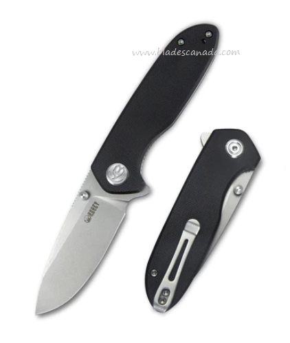 Kubey Belus Flipper Folding Knife, AUS10, G10 Black, KU342A