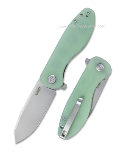 Kubey Master Chief Flipper Folding Knife, AUS10, G10 Jade, KU358C