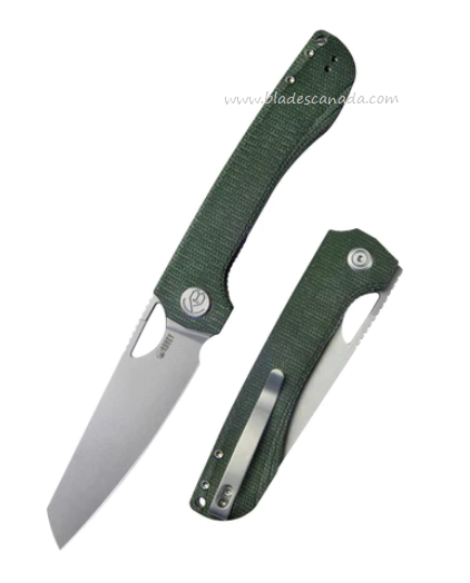 Kubey Elang Folding Knife, AUS10, Micarta Green, KU365E