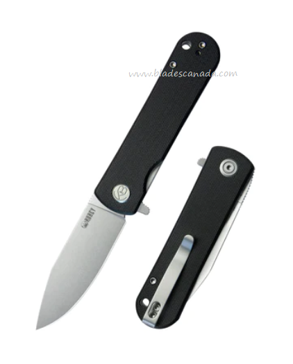 Kubey NEO Flipper Folding Knife, AUS10, G10 Black, KU371A