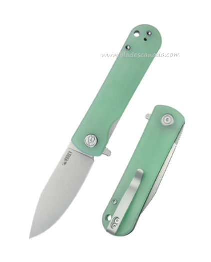 Kubey NEO Flipper Folding Knife, AUS10, G10 Jade, KU371C