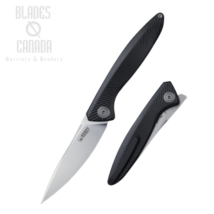 (image for) Kubey Pike Flipper Folding Knife, CPM 20CV, Titanium Black, KB2103B