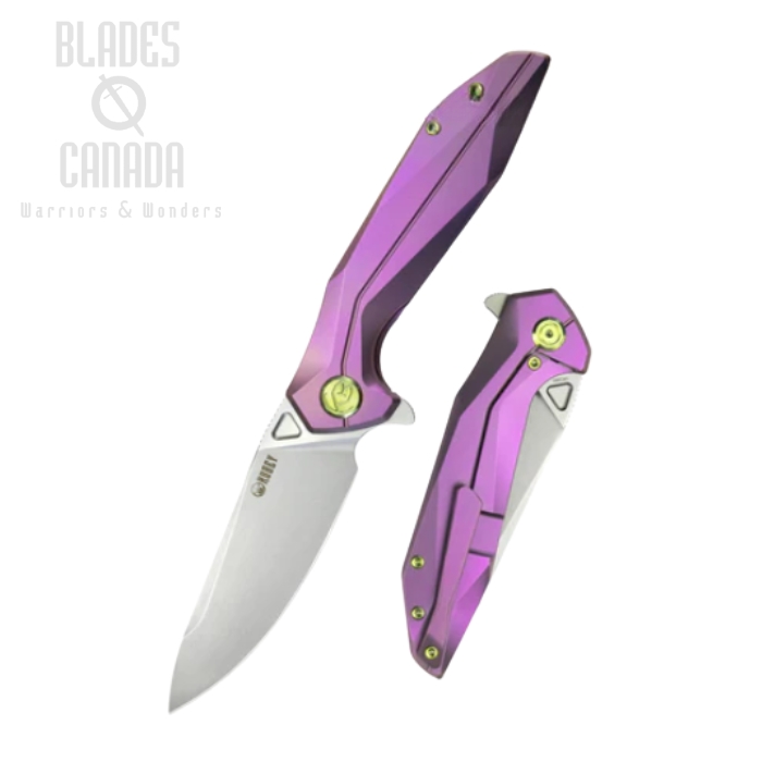 Kubey Nova Flipper Framelock Knife, 14C28N, Titanium Purple, KB235D (image for) Kubey Nova Flipper Framelock Knife, 14C28N, Titanium Purple, KB235D