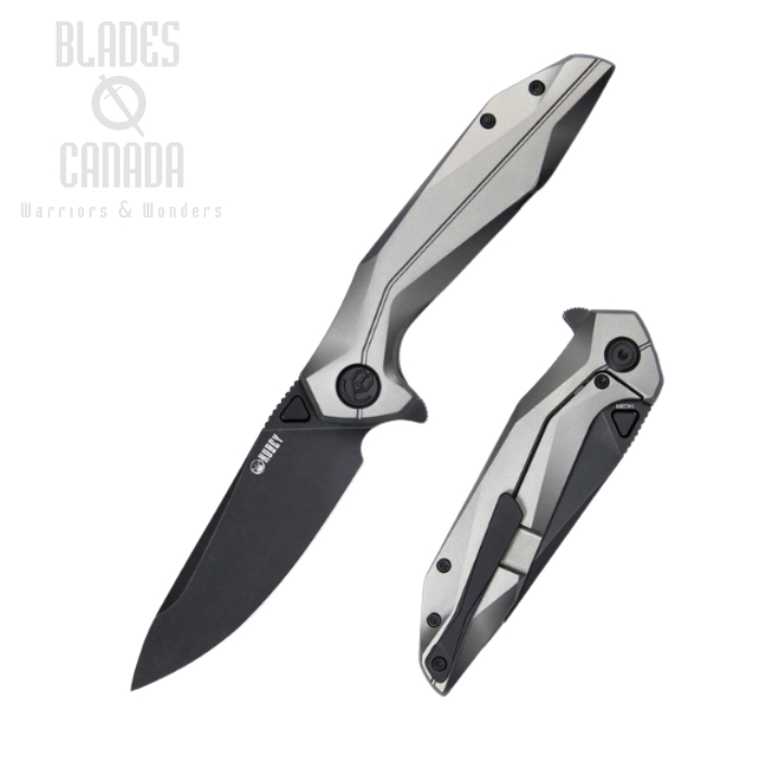 (image for) Kubey Nova Flipper Framelock Knife, 14C28N Black, Titanium Grey, KB235E