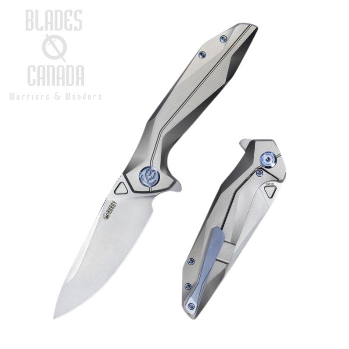 (image for) Kubey Nova Flipper Framelock Knife, 14C28N Sandvik, Titanium, KB235F