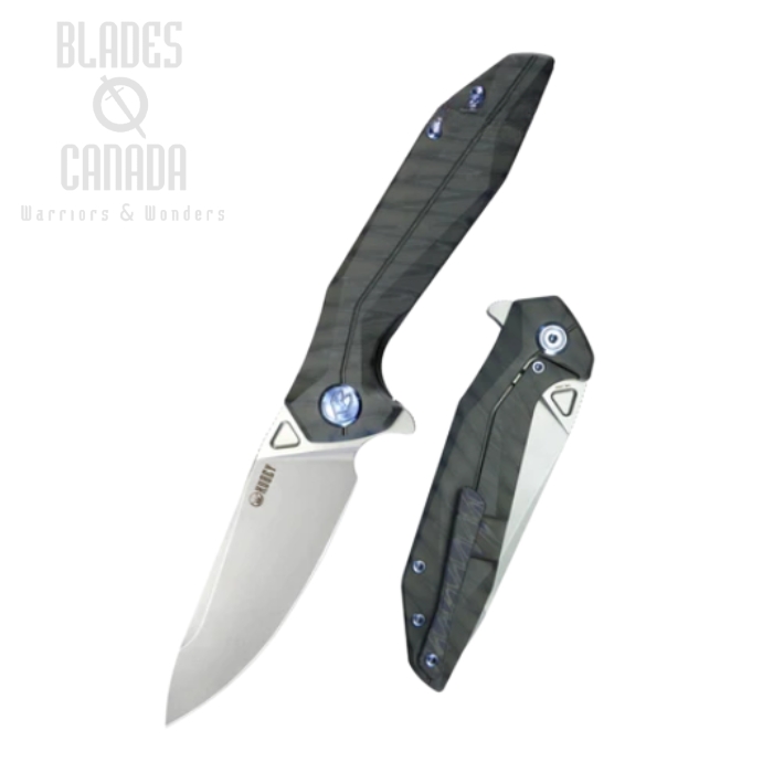 Kubey Nova Flipper Framelock Knife, 14C28N, Titanium Black Flame, KB235G (image for) Kubey Nova Flipper Framelock Knife, 14C28N, Titanium Black Flame, KB235G