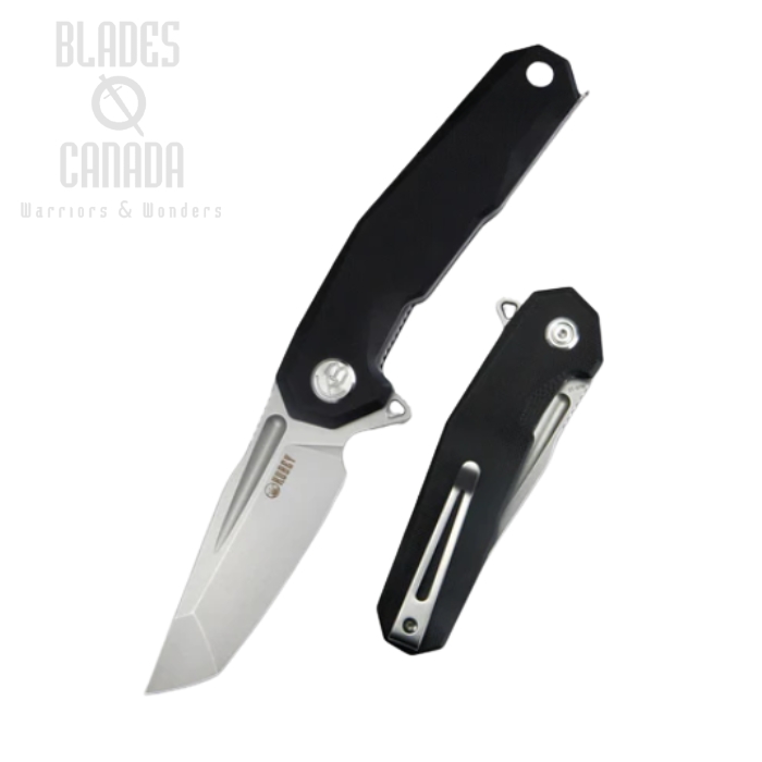 (image for) Kubey Carve Fipper Folding Knife, AUS10, G10 Black, KB237G