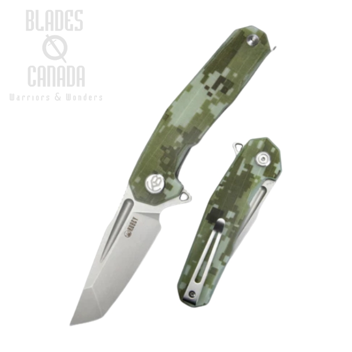 (image for) Kubey Carve Flipper Folding Knife, AUS10, G10 Camo, KB237H