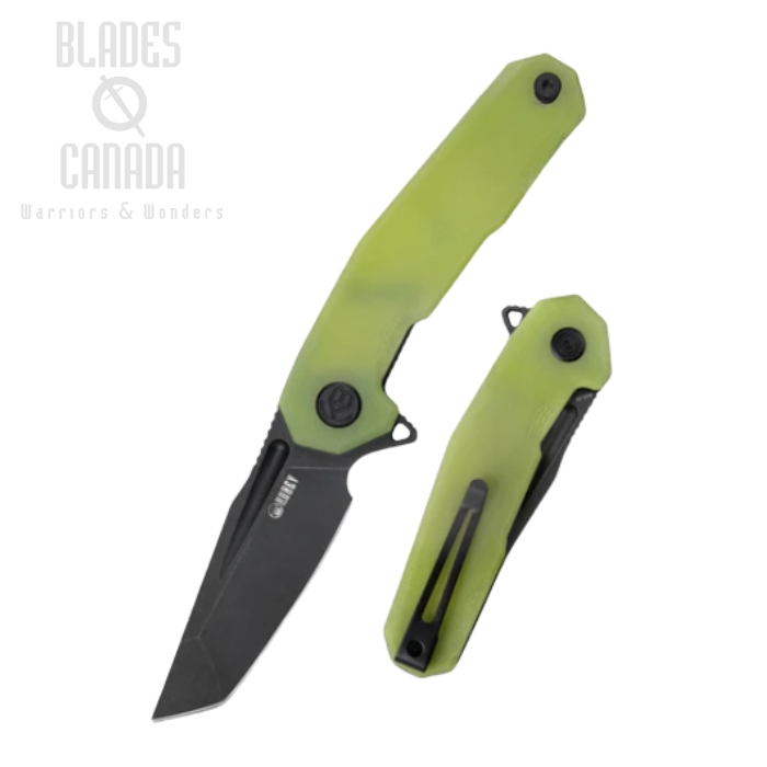 Kubey Carve Flipper Folding Knife, AUS10, G10 Yellow, KB237J (image for) Kubey Carve Flipper Folding Knife, AUS10, G10 Yellow, KB237J