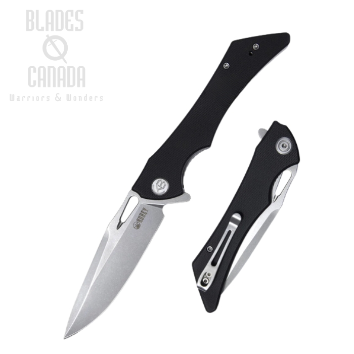(image for) Kubey Raven Flipper Folding Knife, AUS 10, G10 Black, KB245D