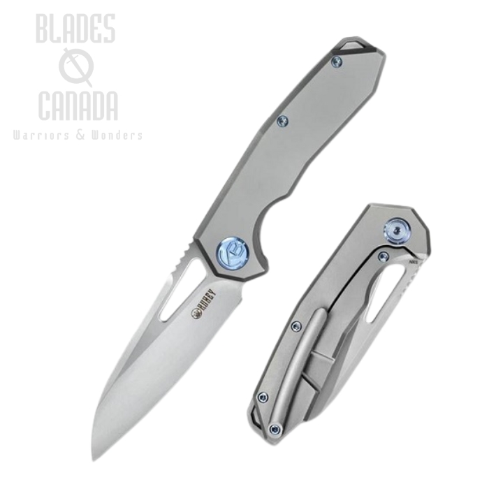 (image for) Kubey Vagrant Framelock Folding Knife, S30V, Titanium, KB284A