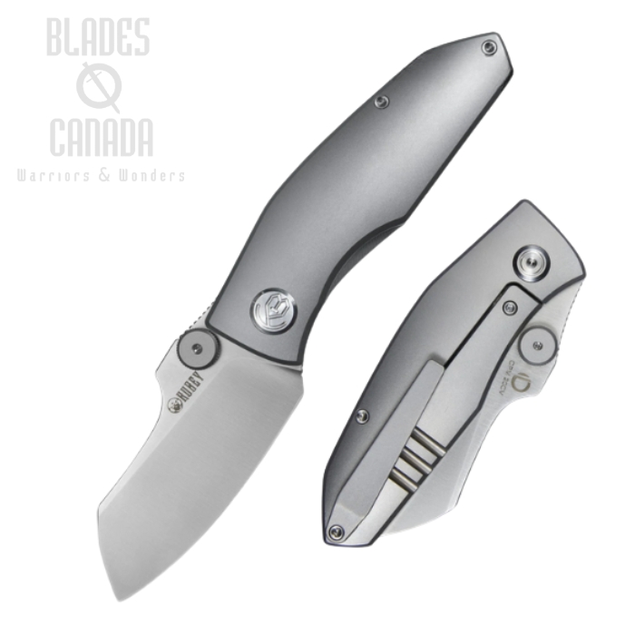 (image for) Kubey Monsterdog Framelock Folding Knife, CPM 20CV, Titanium, KB285B