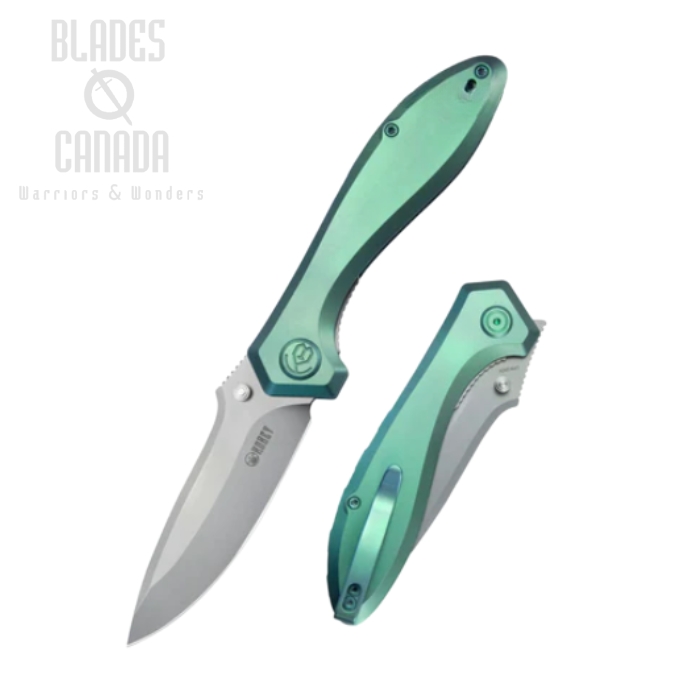 Kubey Ruckus Flipper Folding Knife, CPM 20CV, Titanium Green, KB314S (image for) Kubey Ruckus Flipper Folding Knife, CPM 20CV, Titanium Green, KB314S