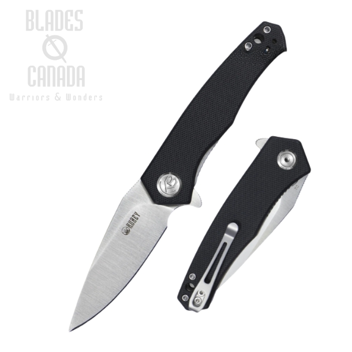 (image for) Kubey Flipper Folding Knife, D2 Steel, G10 Black, KU055A