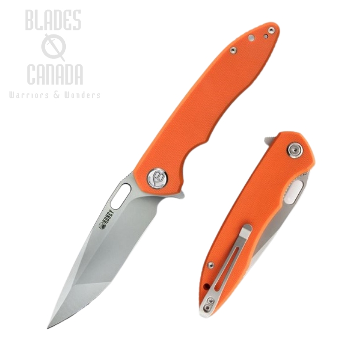(image for) Kubey Darkness Flipper Folding Knife, D2 Steel, G10 Orange, KU065