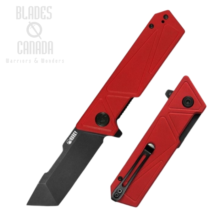 (image for) Kubey Avenger Outdoor Flipper Folding Knife, D2 Tanto, G10 Red, KU104D