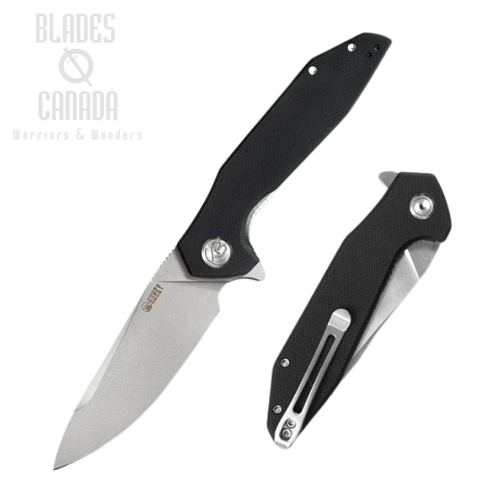 (image for) Kubey Nova Flipper Folding Knife, D2 Steel, G10 Black, KU117A
